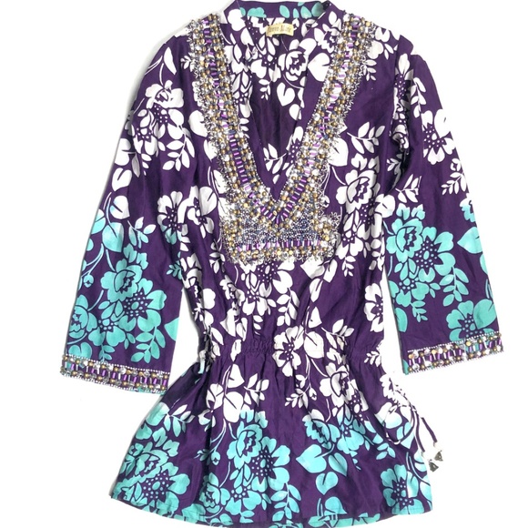 Tanya Marie S Haute Couture Tunic Top Dress Beaded - Picture 1 of 8
